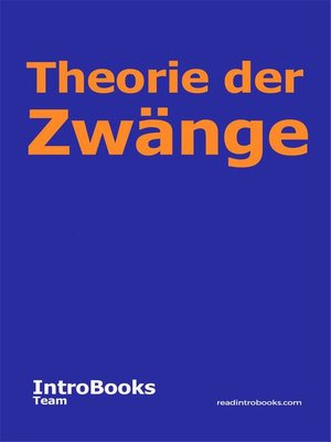 cover image of Theorie der Zwänge